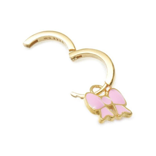 イヤリング Wilhelmina Garcia MINNIE BOW Hoop Earring/ SS22015-Pink WILHELMINA GARCIA】 MINNIE BOW HOOP EARRING PINK
