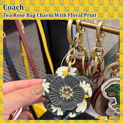 Coach Card Holders Flower Patterns Leather Card Holders