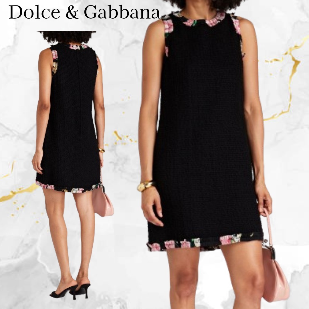 Dolce & Gabbana クロッケ フレア ミニワンピース 黒