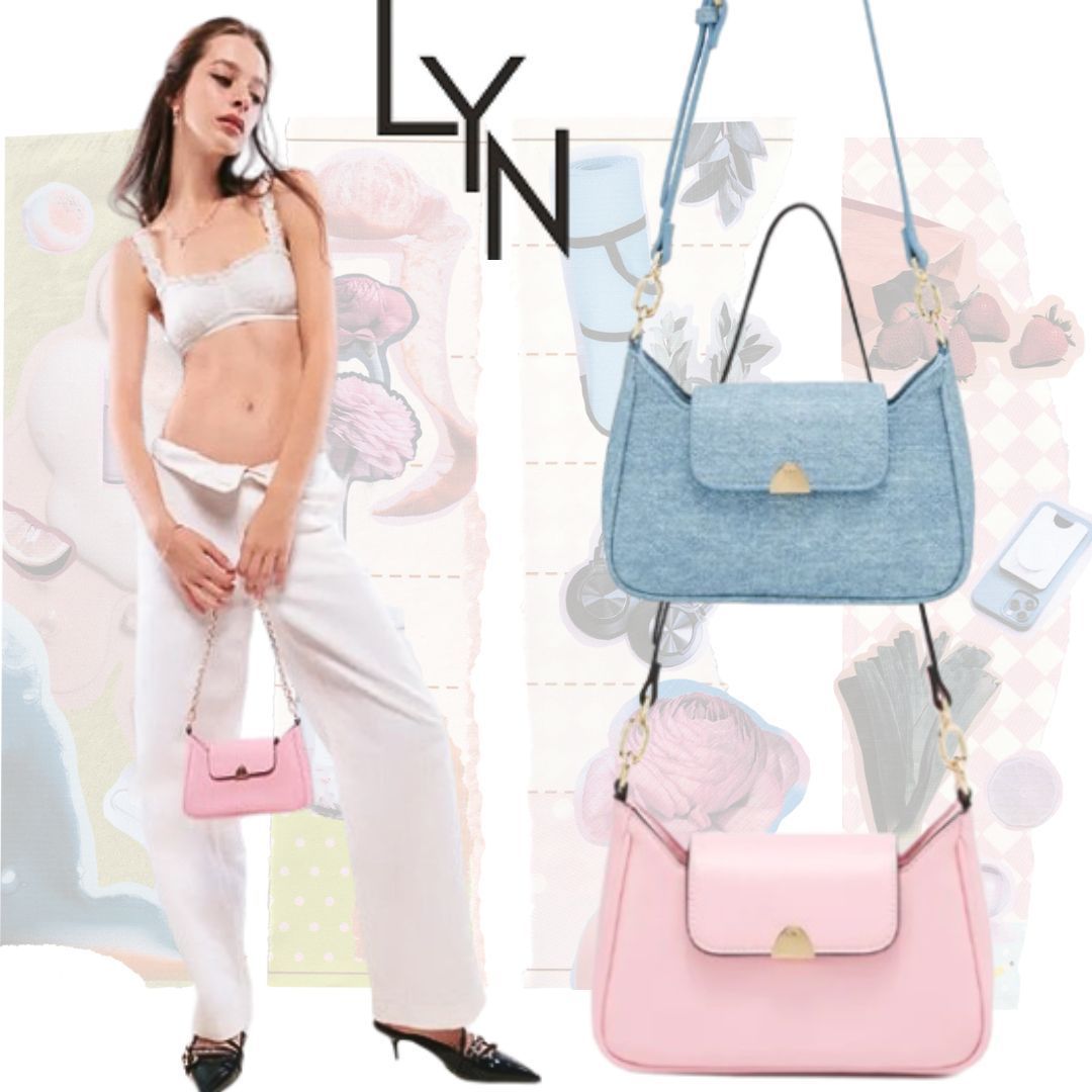 【LYN】チェーン クロスボディバッグ ２WAY ロゴ トップジッパー