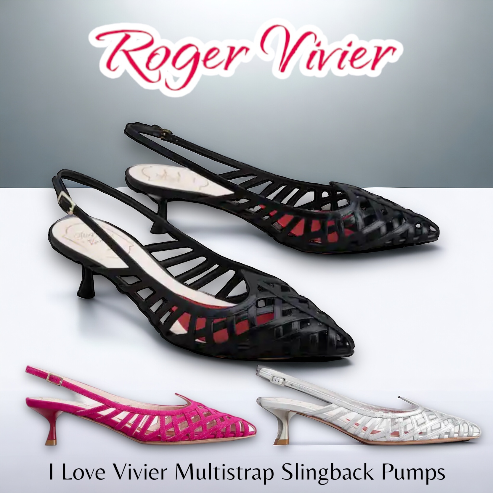 Roger Vivier＊I Love Vivier Multistrapパンプス 4.5cm＊送料込