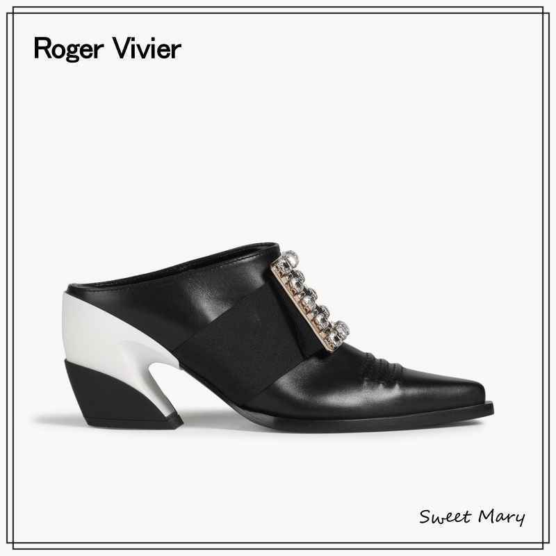 Roger Vivier☆Viv Tex/バックル レザー ミュール♪【送料込】
