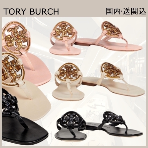 お洒落★TORY BURCH レザー ビーチサンダル ミュール