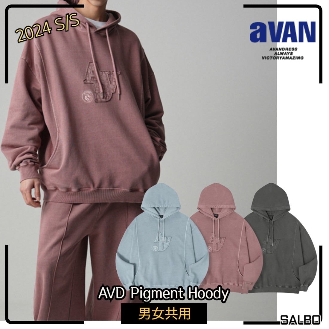 [AVANDRESS] ★24SS★AVD Pigment Hoody/男女共用