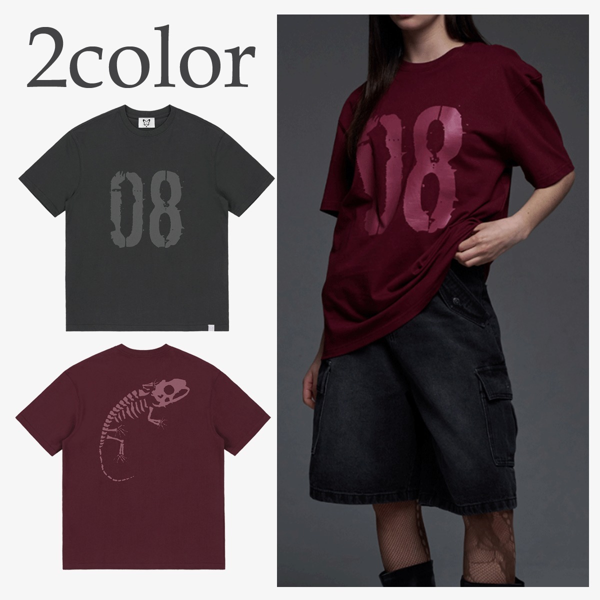 Tシャツ・カットソー NASTY FANCY CLUB [NF] LIZARD BORN OVER TEE 4BTR628