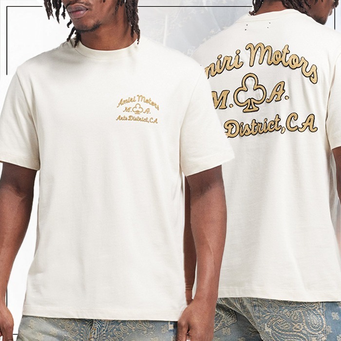 《デイリーに最適》【AMIRI】Amiri Motors ロゴ刺繍Tシャツ