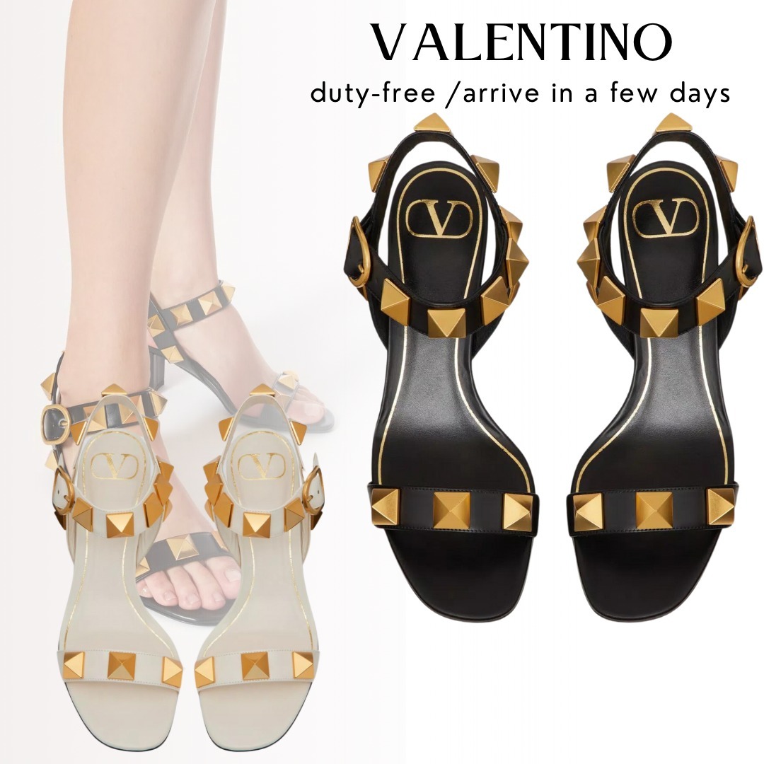 【VALENTINO】 ローマンスタッズ カーフスキン サンダル 60MM