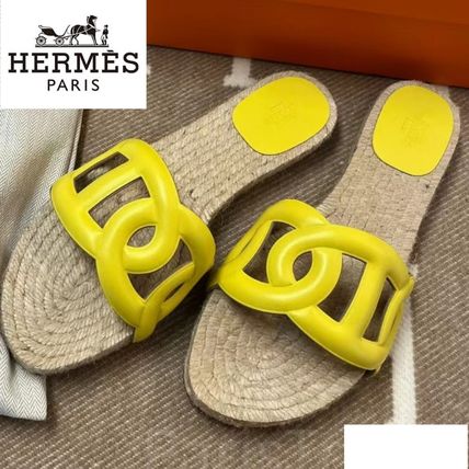 イエロー（黄色）系 HERMES(エルメス) サンダル・ミュール