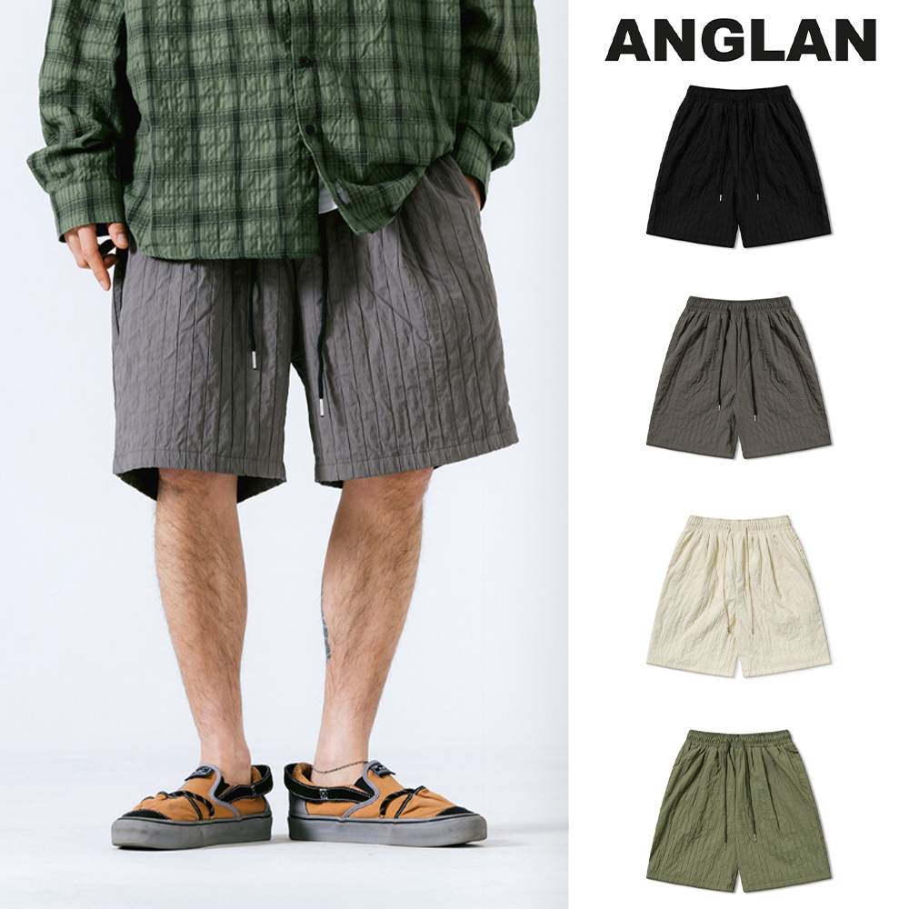 【ANGLAN】Seersucker Tuck Shorts