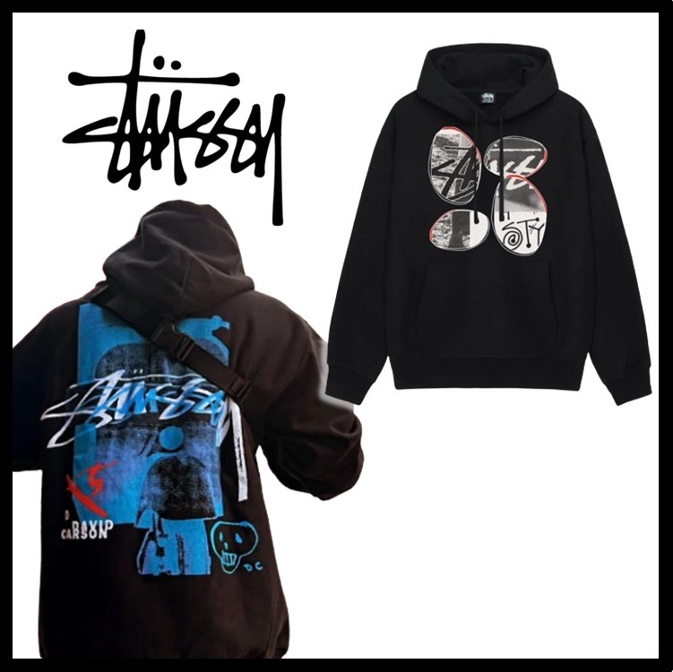 ★送料・関税込★STUSSY★David Carson Vespa Hoodie★Black★