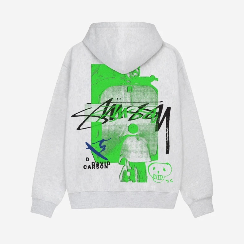 ☆送料・関税込☆STUSSY☆David Carson Vespa Hoodie☆Ash