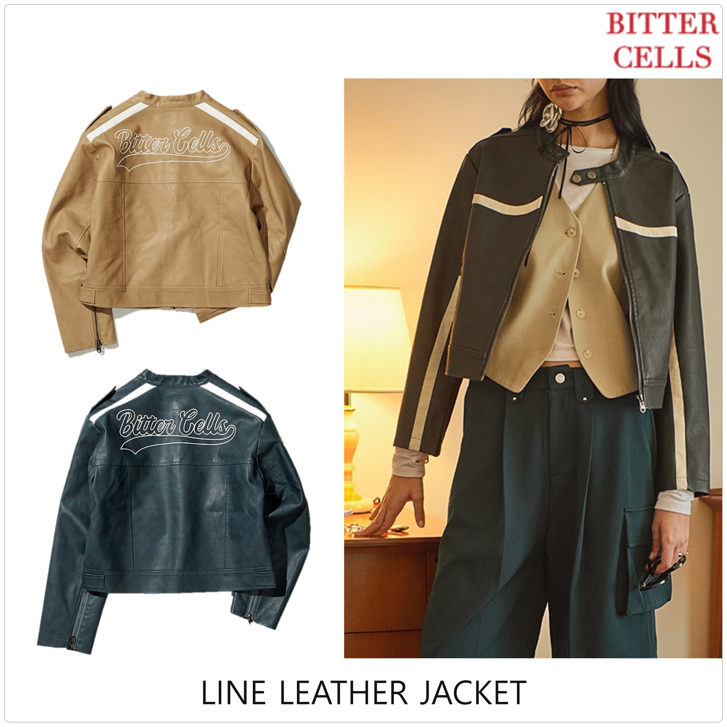 [BITTER CELLS] LINE LEATHER ジャケット ★新作・24SS★人氣★