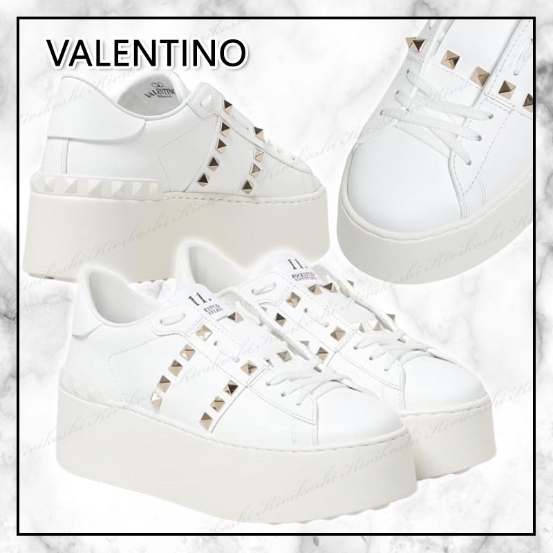 ◆VALENTINO 24SS◆ ロックスタッズ レザー スニーカー /White◆