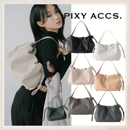 PIXY ACCS. Bucket Bags Casual Style Plain Purses Office Style Crossbody