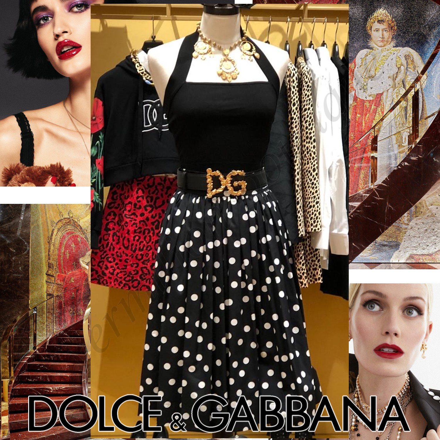 Dolce & Gabbana ドット スカート ブラック