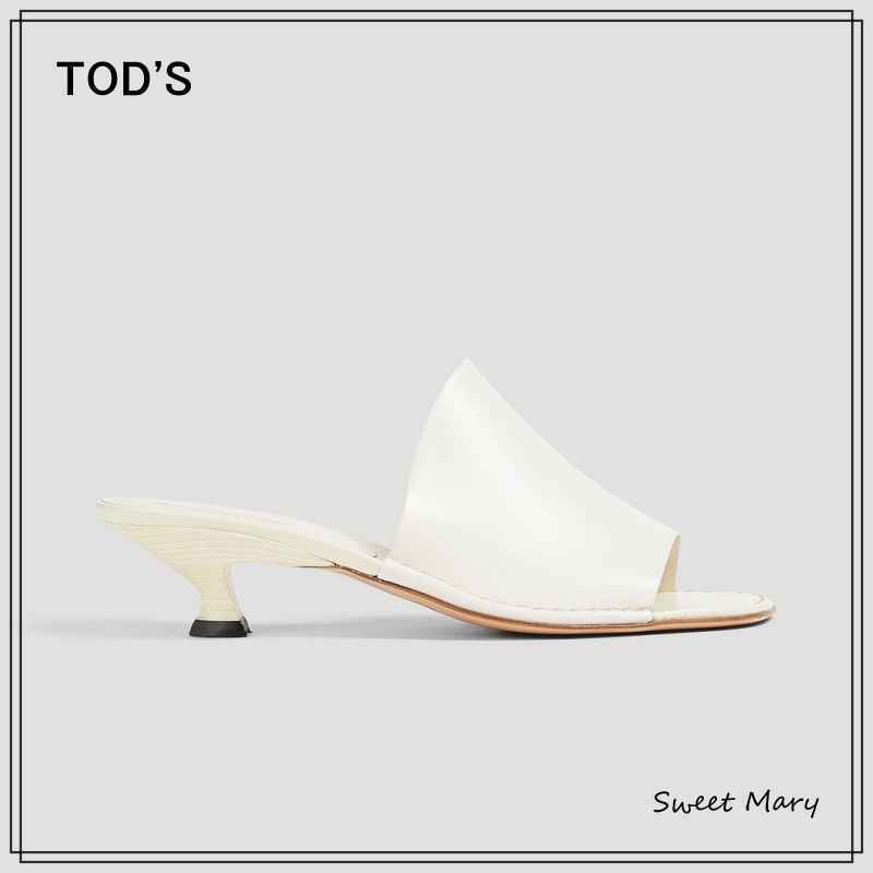 TOD'S☆オープン スクエアトゥ レザー サンダル♪【送料込】