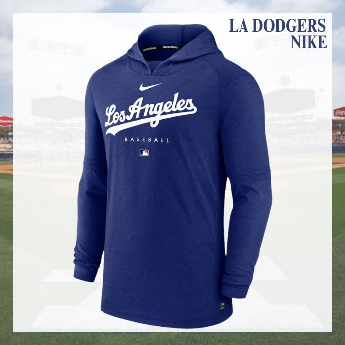ナイキ MLB LA ドジャース プルオーバー フーディ ヘザーブルー