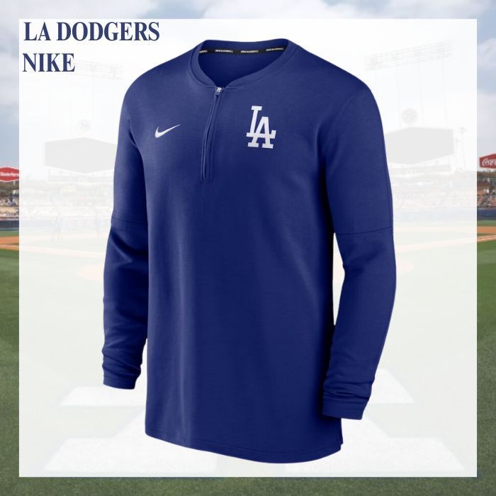 ナイキ MLB ロスアンゼルス ドジャース 1/4ジップ ロンT ブルー