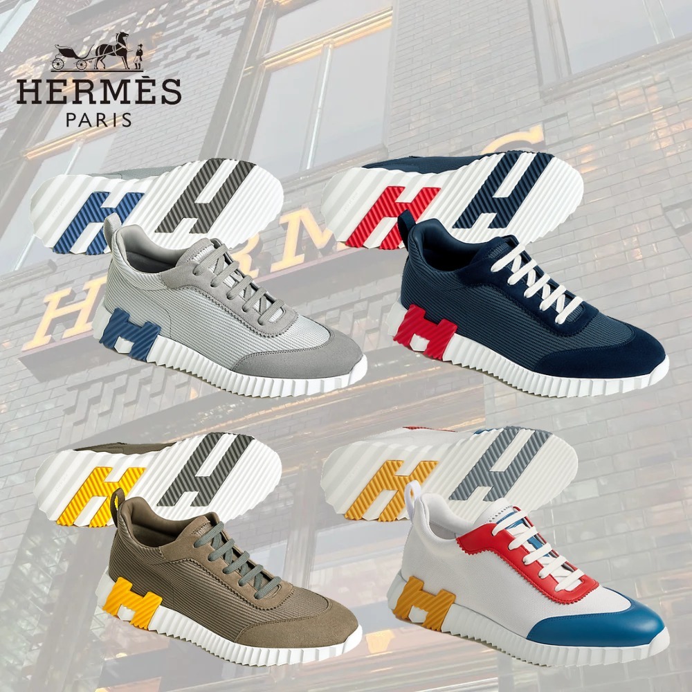 シンプルな形とカラバリが豊富】HERMES Bouncingスニーカー