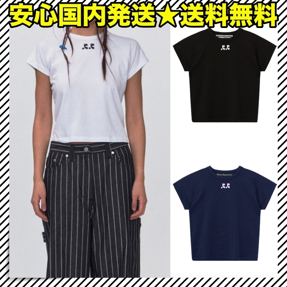 安心国内発送【Rest & Recreation】RR LOGO CROP TOP Tシャツ
