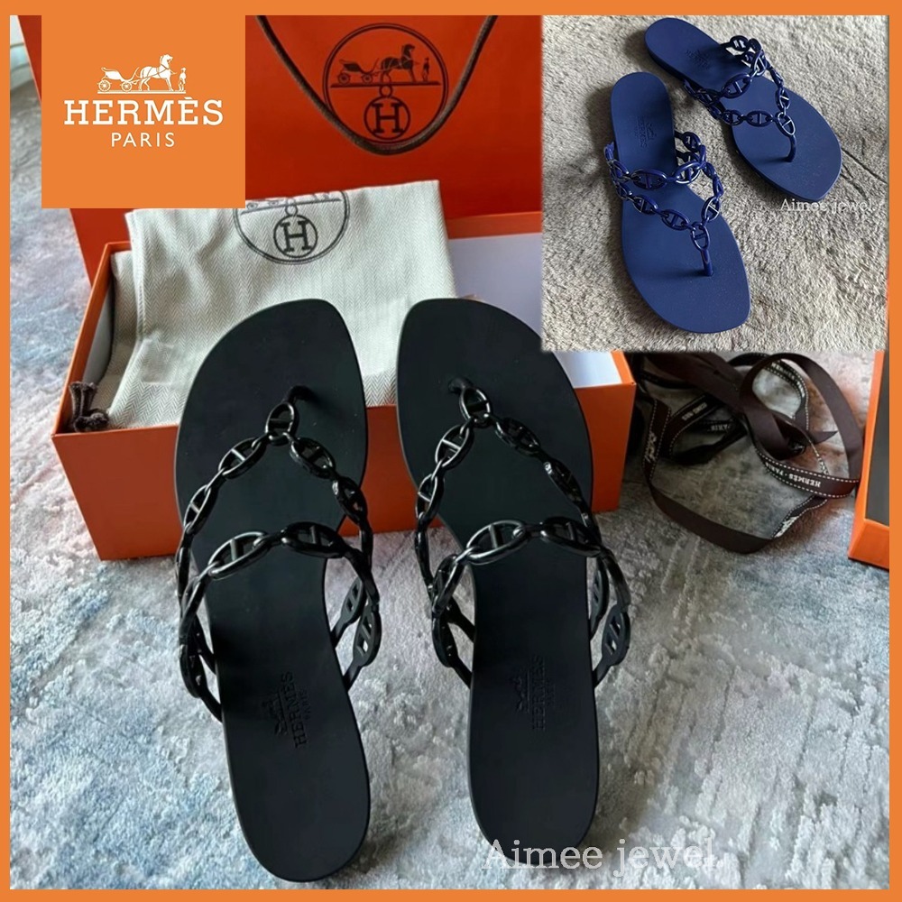 ＊高級感溢れる【HERMES】エルメス アイランドサンダル ブラック