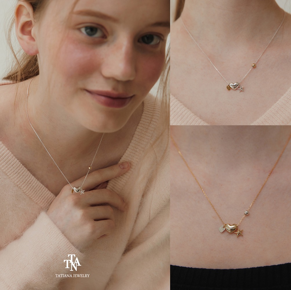 【TATIANA】 Multi Ornament Necklace(Silver925, 2 color)