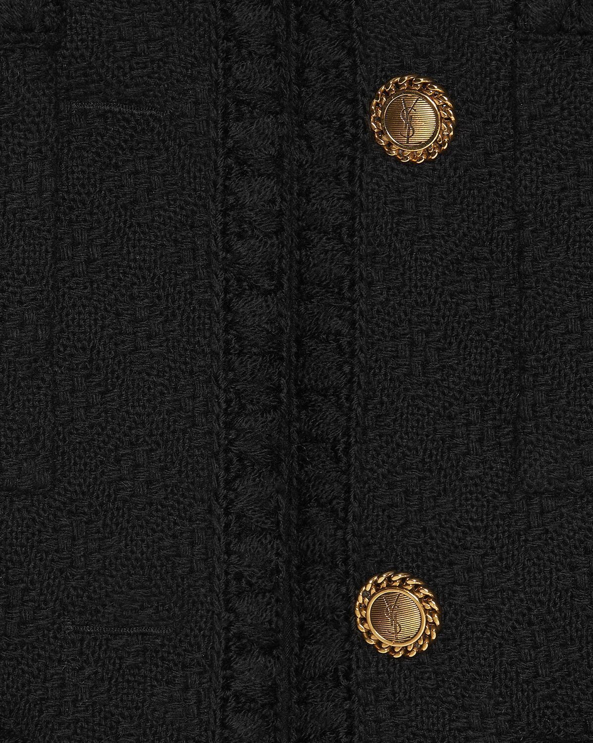 Saint Laurent《ショート ジャケット》ツイード ブラック 直営店