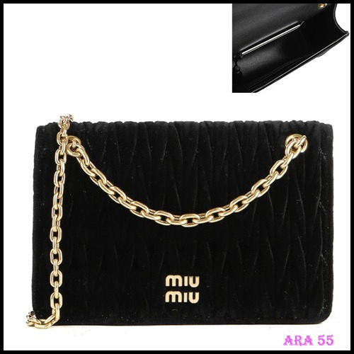 ミュウミュウ/関税送料込み MATELASSE Velvet shoulder bag mini
