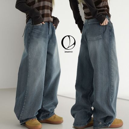 Binary01 More Jeans Denim Long Wide Leg Jeans