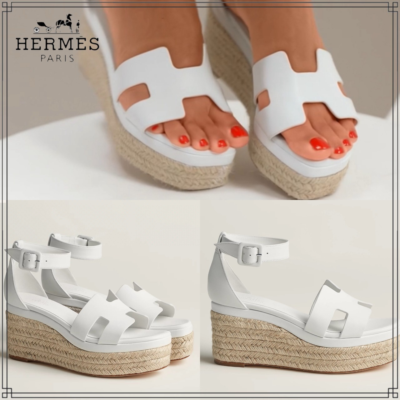 愛され定番♡【HERMES】 ウェッジソールサンダルELDA