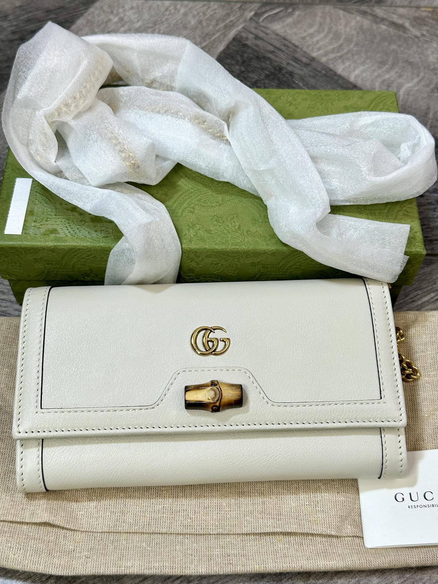 ★送料込★Gucciグッチ ダイアナ バンブー チェーン ウォレット