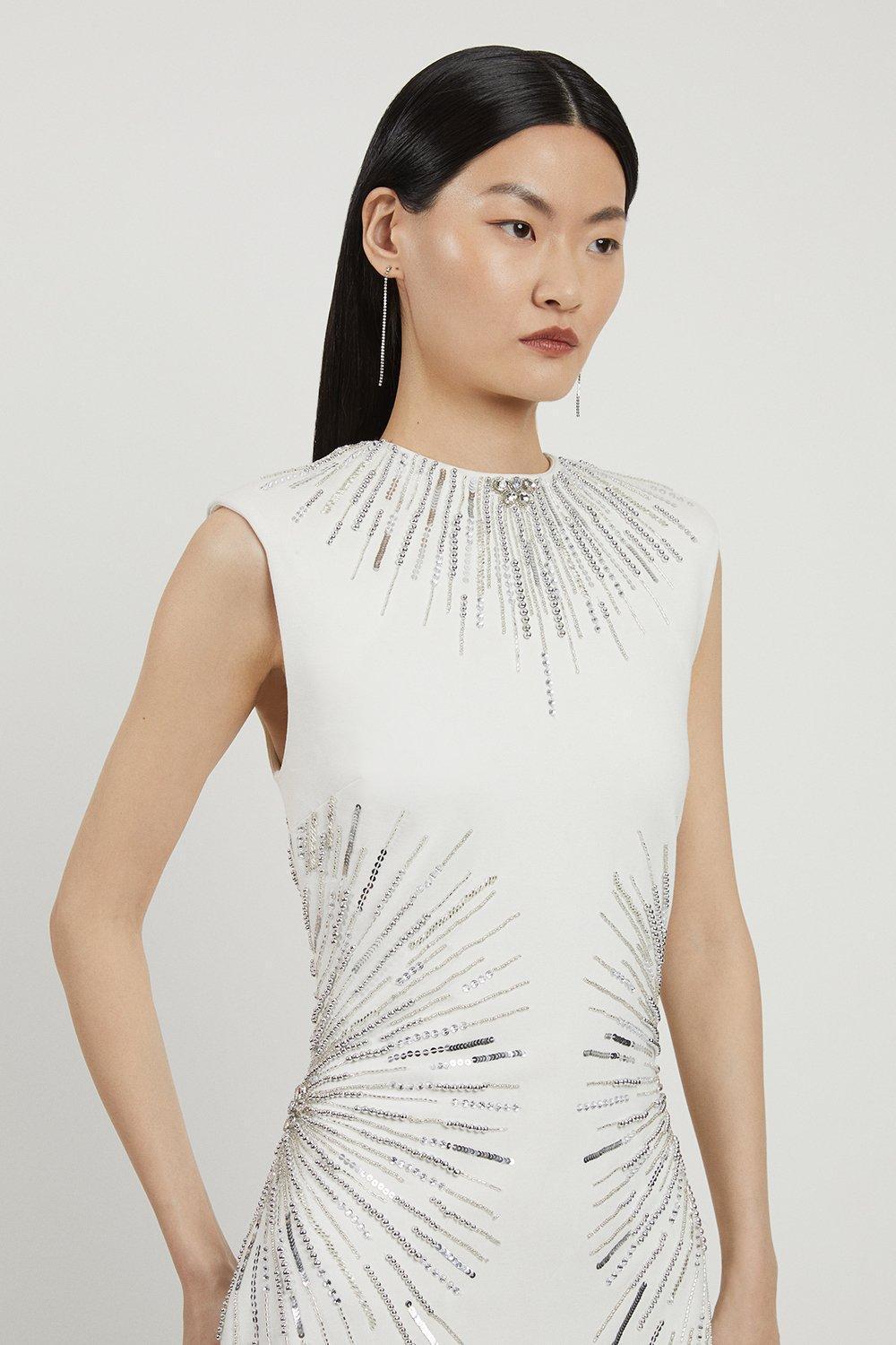 KAREN MILLEN 日本未入荷 フレアスリーブ ビーズ マキシドレス 日本未入荷☆Karen Millen ビーズマキシドレス