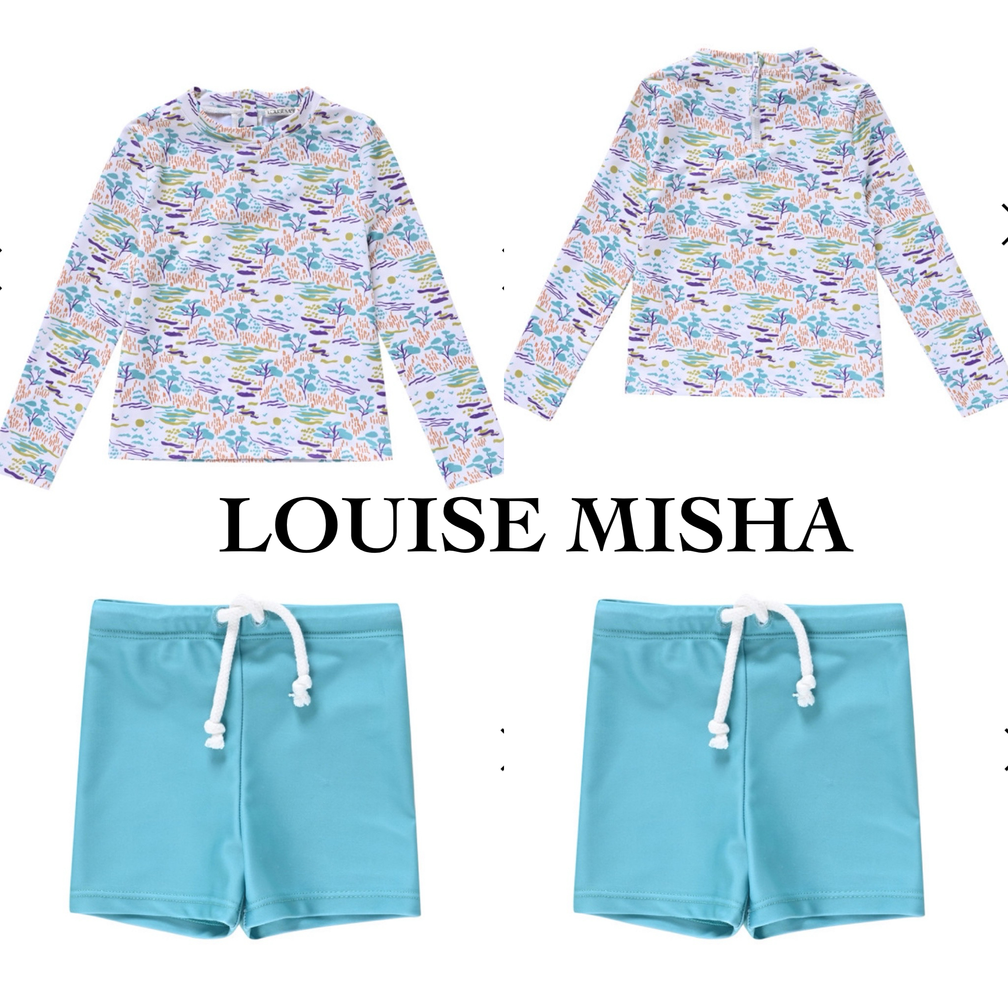 パリブランドLouiseMishaUV Protectiveラッシュガード上下Set