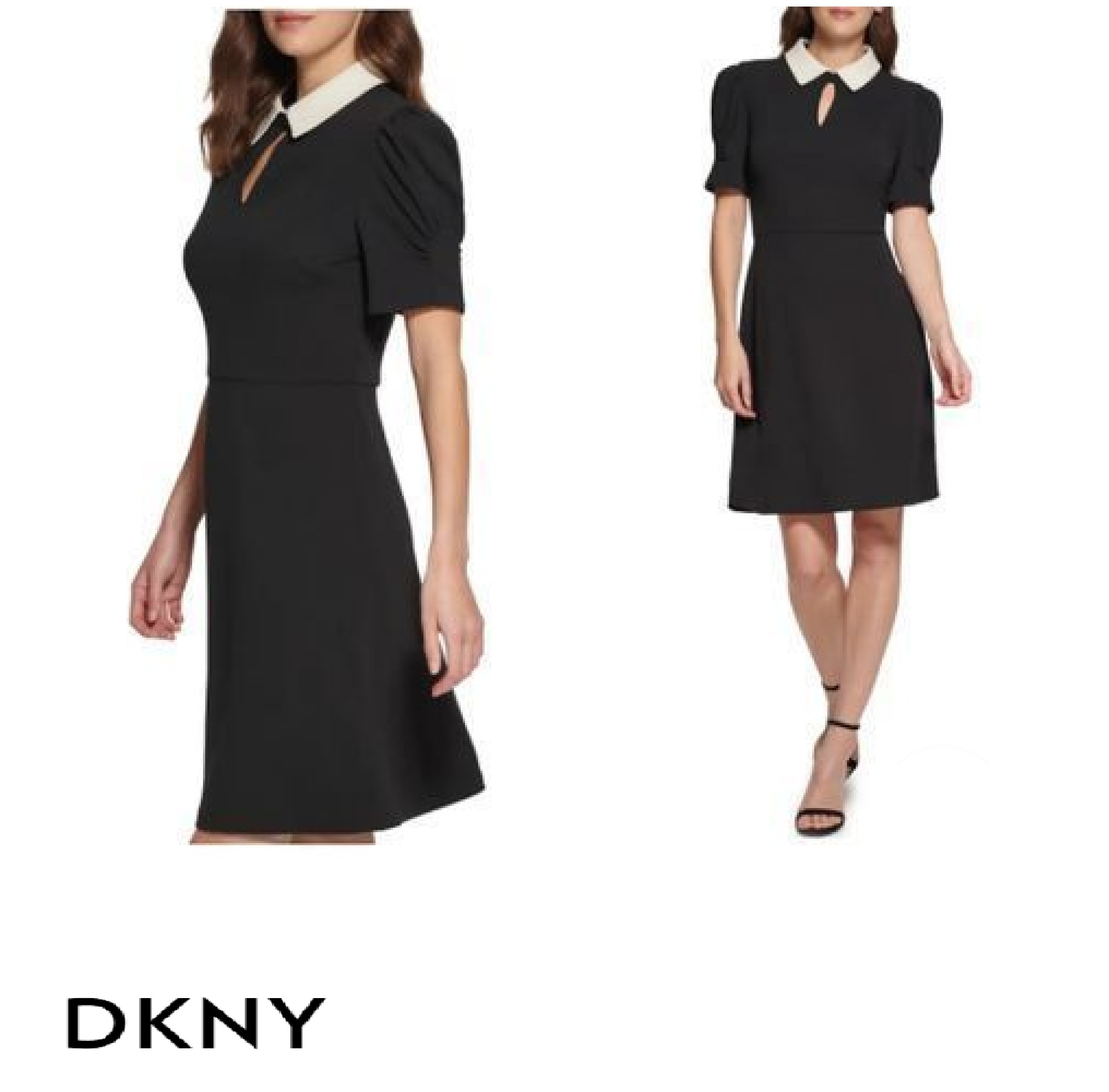 国内即発!関税済【DKNY】大人フェミニン♪パフスリーブドレス