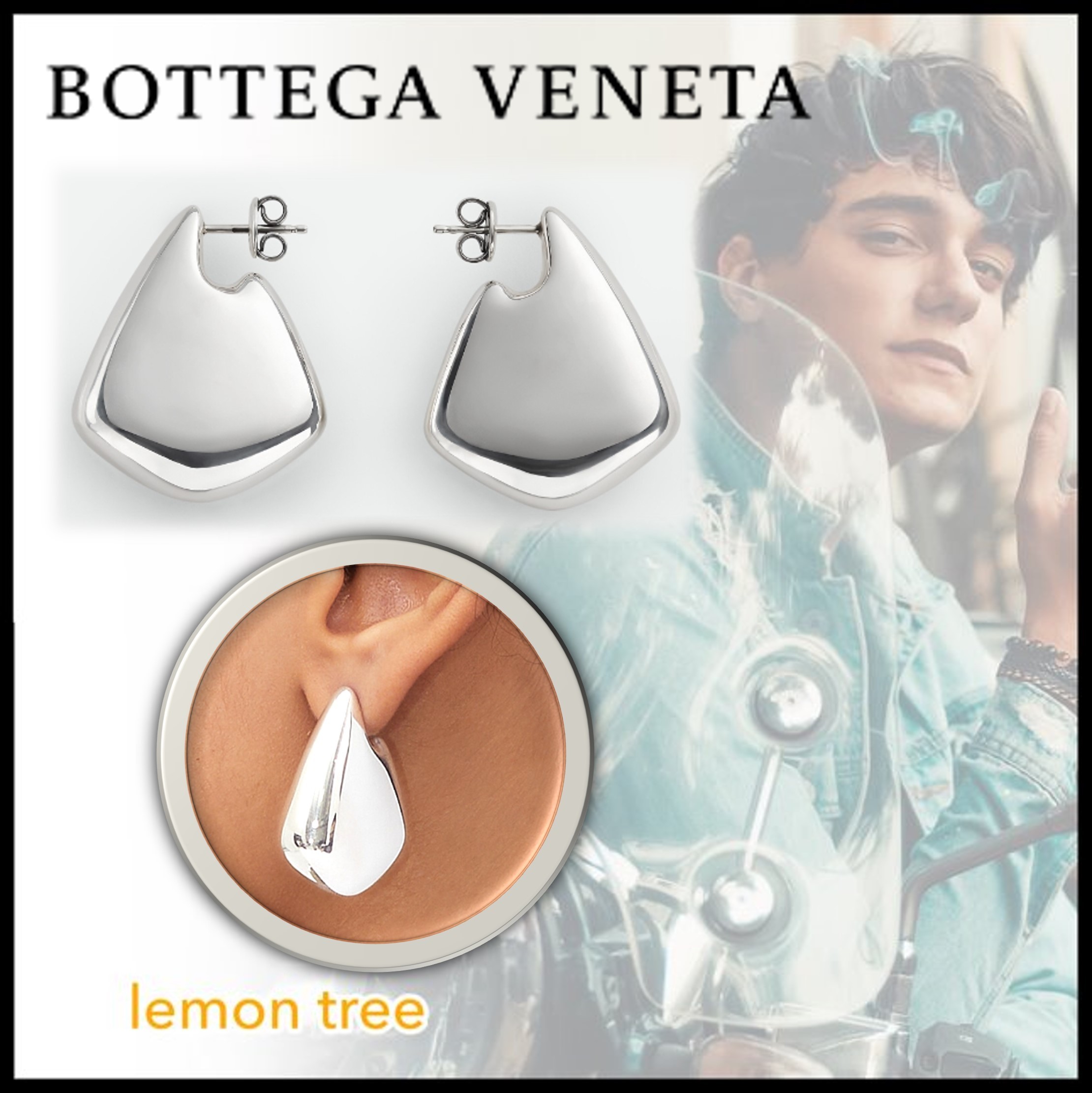 【BOTTEGA VENETA】スモール フィン ピアス シルバー