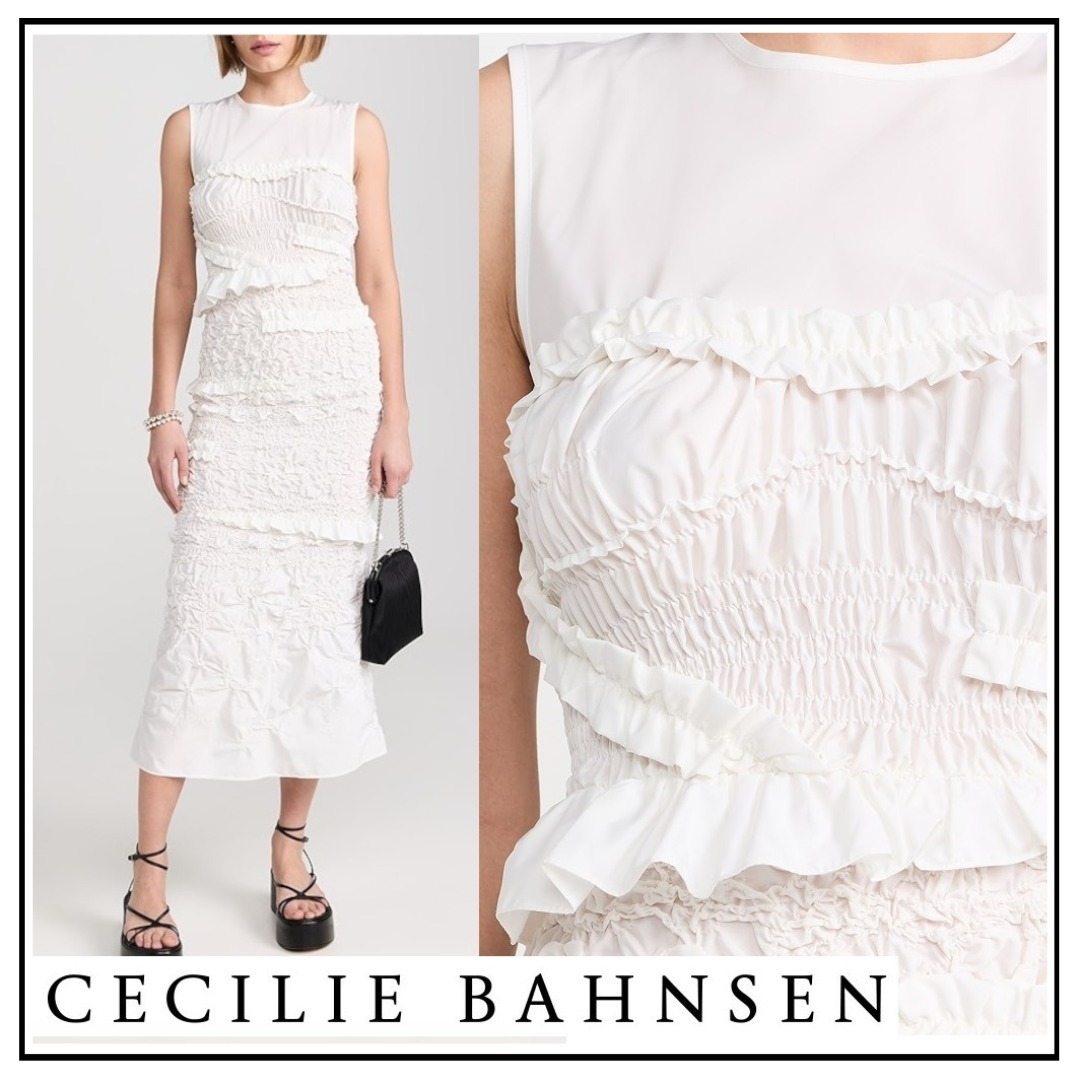 【Cecilie Bahnsen】Vanda ギャザー フリル タイト ワンピース