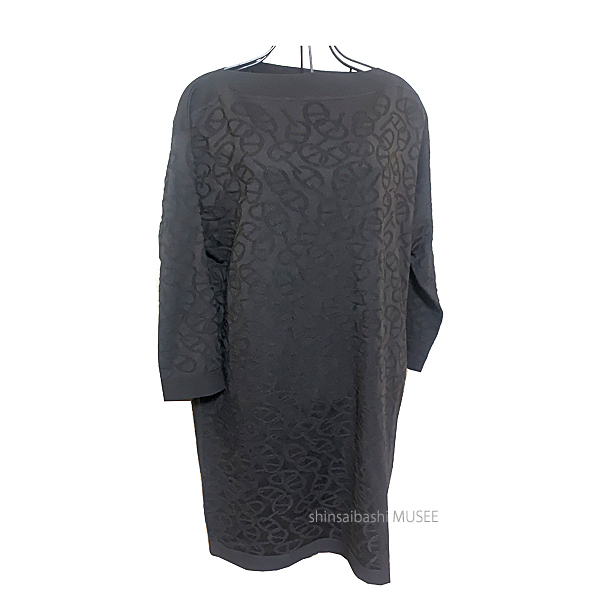 新品 エルメス ROBE MANCHES LONGUES ワンピース 黒 40