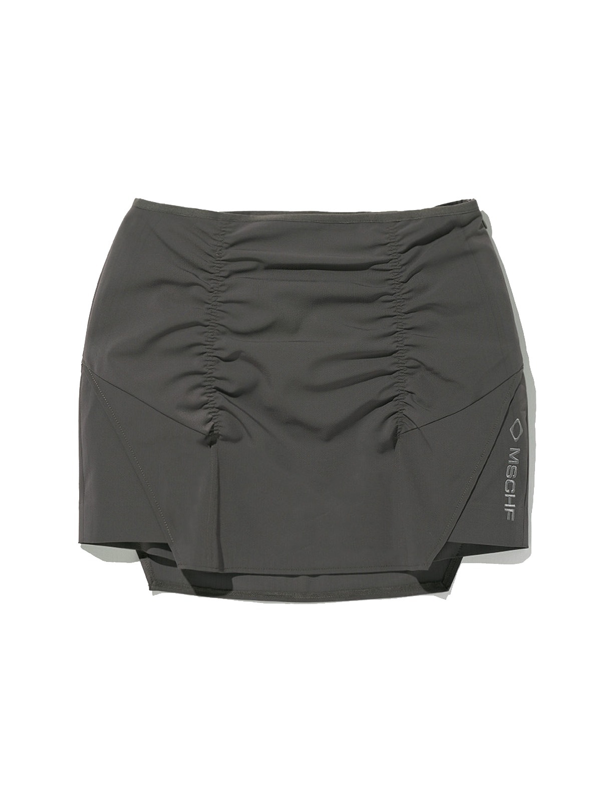 【MISCHIEF】 SHIRRING MINI SKIRT KHAKI GREY