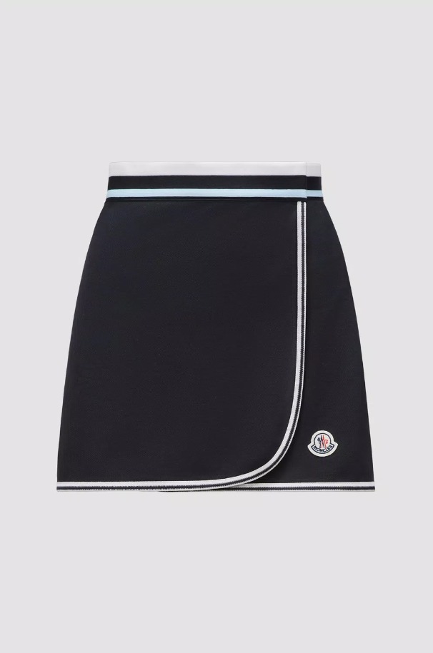 MONCLER 2024春夏新作 コットン素材 ロゴ付き ミニスカート