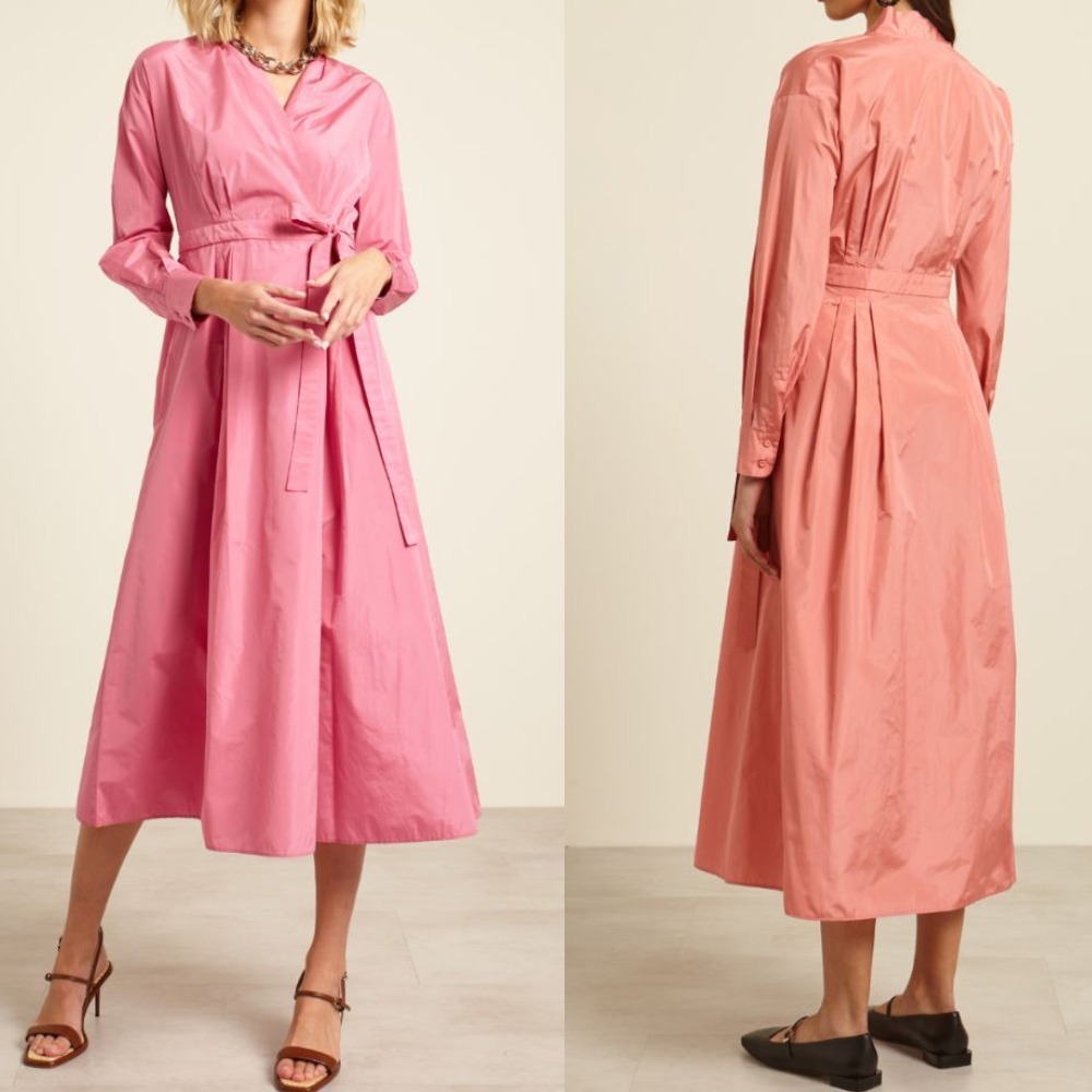 関税/送料込【Max Mara】Drina リネン＆シルクツイルドレス