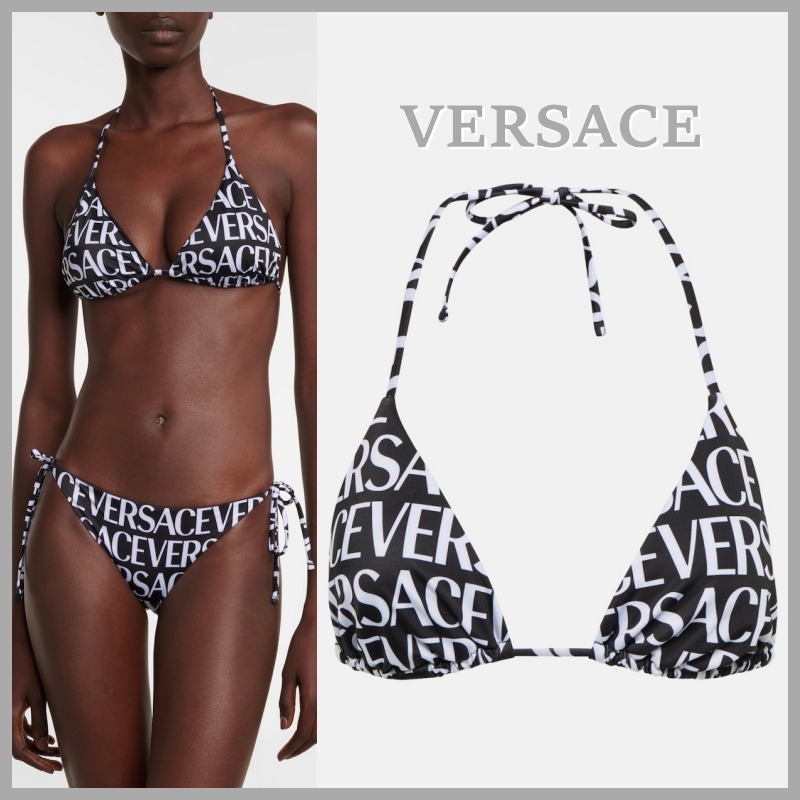 【VERSACE】ロゴ ビキニトップ *送料/関税込み*