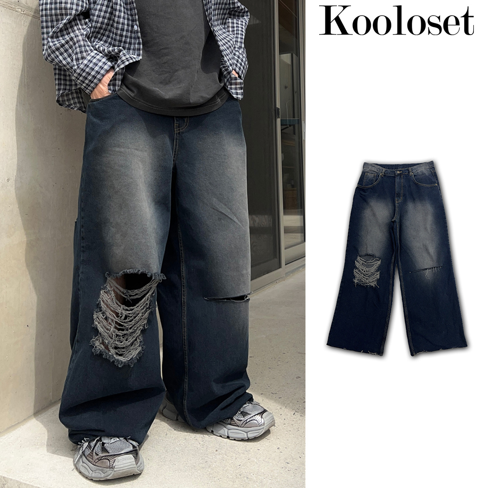 【KOOLOSET】Dist Damage Washing Denim