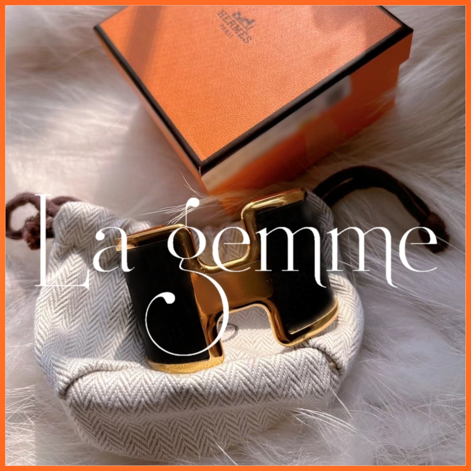 ★国内発送★すぐ届く！【HERMES】レザーブレスレット オランプ