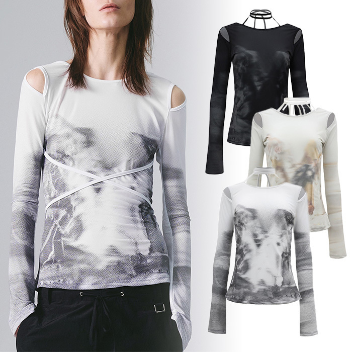 ★NACHE★送料込み★韓国★人気★CUT-OUT SLIM FIT LONG SLEEVE