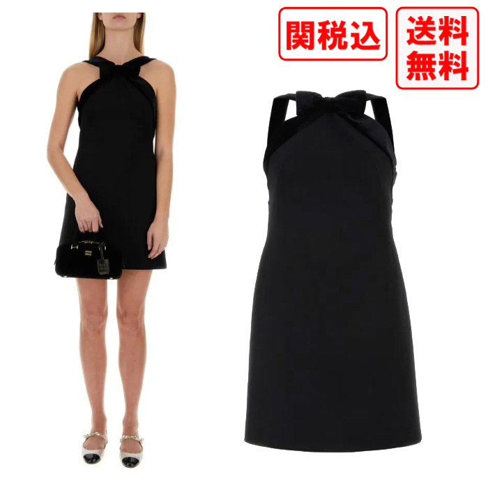 関税・送料込 MIU MIU Black grain mini ドレス