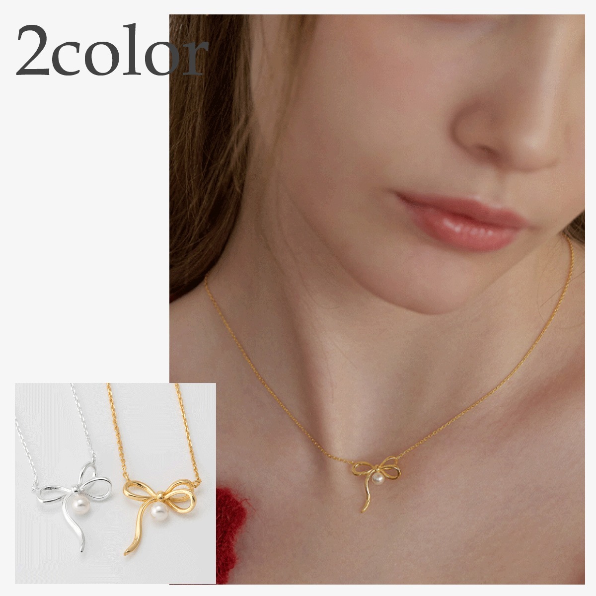 ネックレス・ペンダント TATIANA (SILVER925) Angel Ribbon Pearl necklace 4BTR705