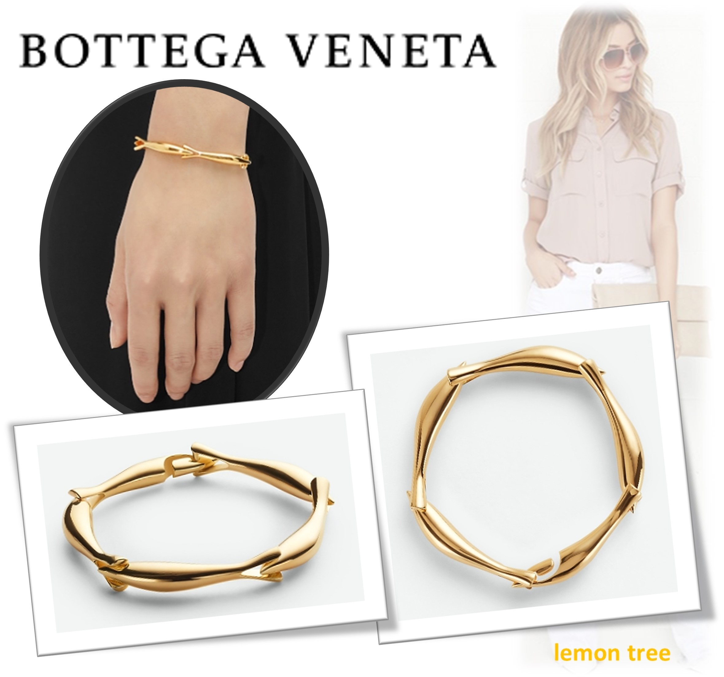 【BOTTEGA VENETA】サーディン ブレスレット 18Kゴールド