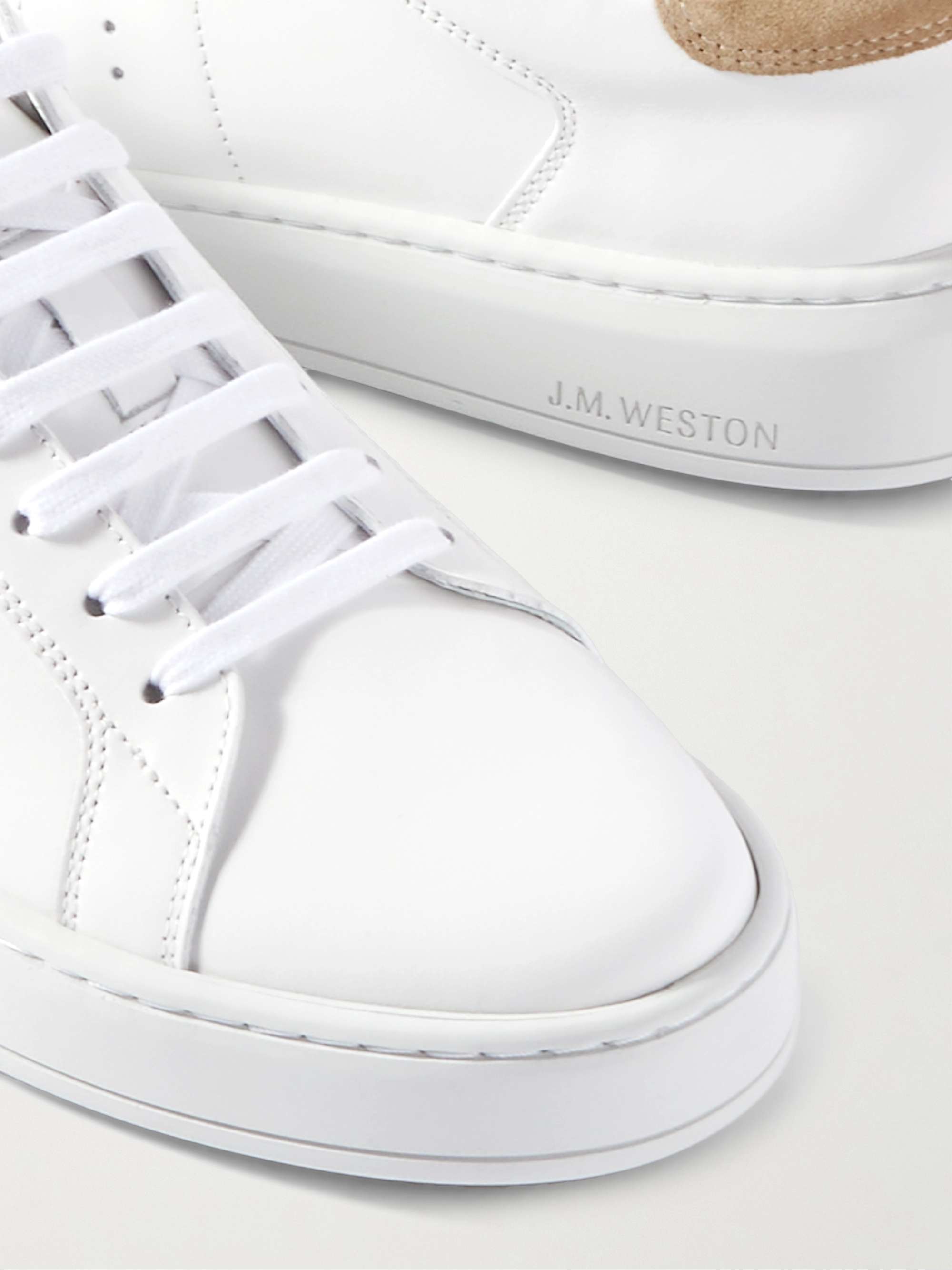 J.M. WESTON On Time スエード スニーカー レザートリム J.M.WESTON】On Time スエードトリム レザー スニーカー 靴