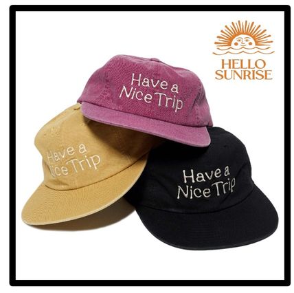 Hello Sunrise Have a Nice Trip ボールキャップ/韓国 人気 25SS Hello Sunrise ハブアナイストリップ ロゴ 6パネル キャップ