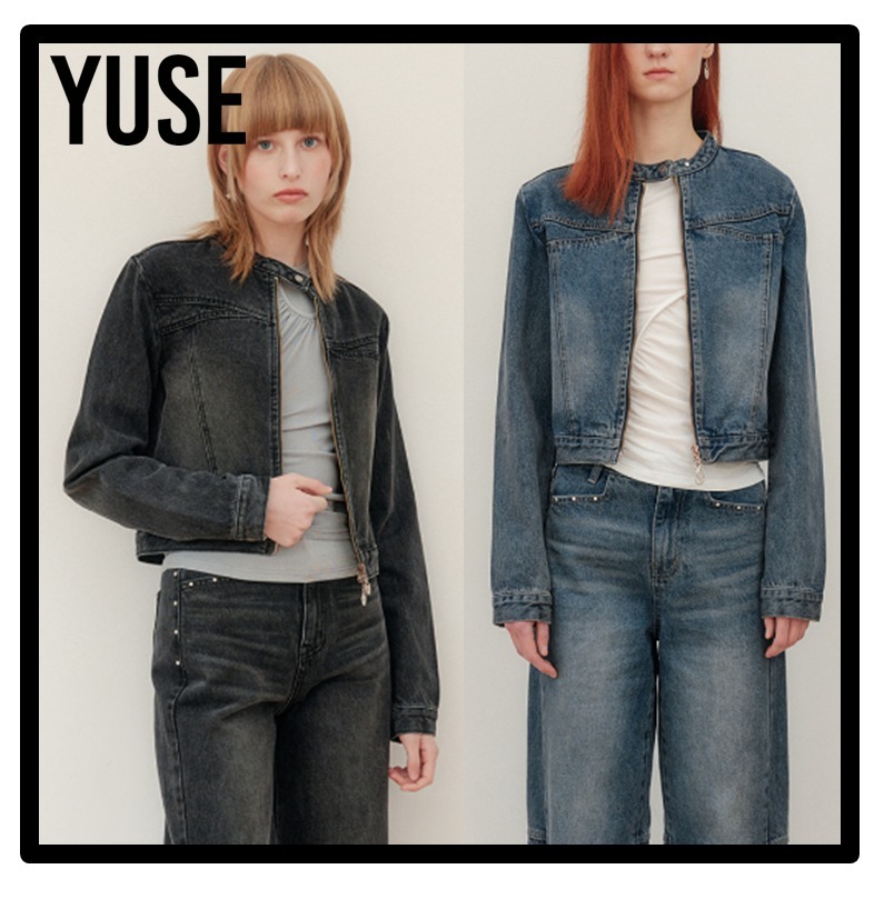 ★送料・関税込★YUSE★CROP DENIM TWO WAY JACKET★
